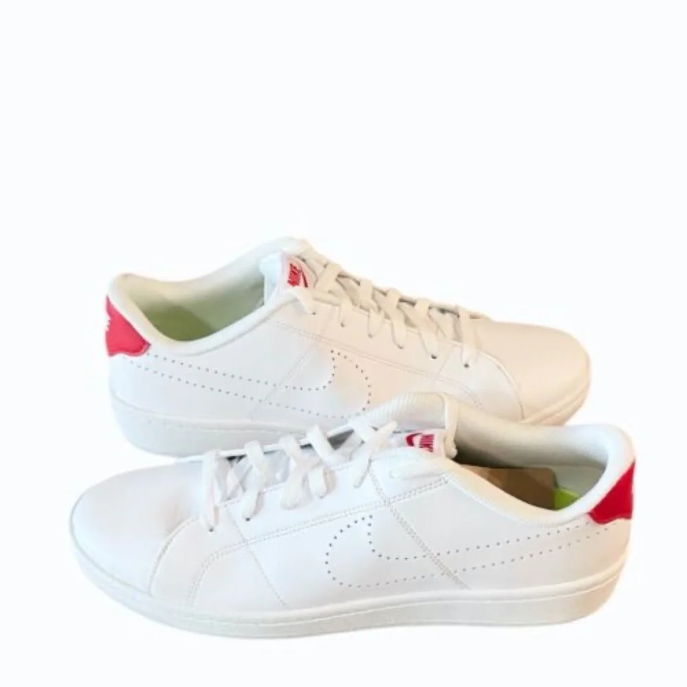 Nike Court Royale 2‎ Mens White Red Leather Sneaker Shoes Size 10
